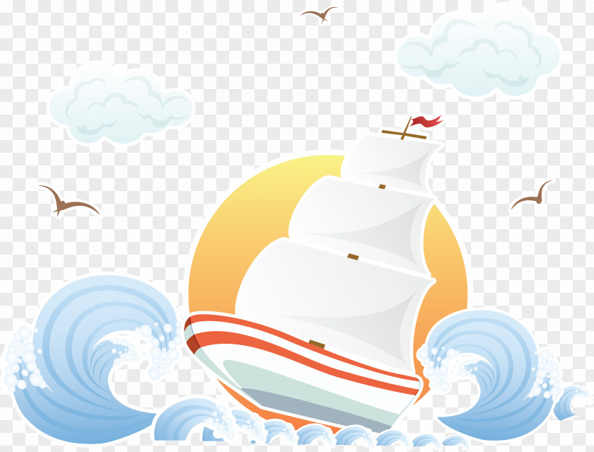 Boat Wind Wave PNG