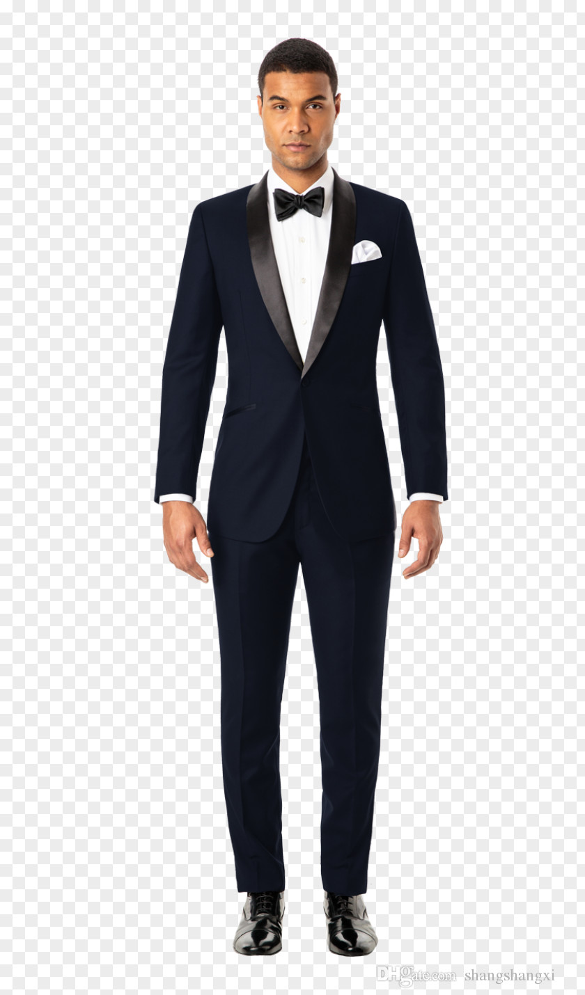 Groom Suit Tuxedo Lapel Jacket Blue PNG