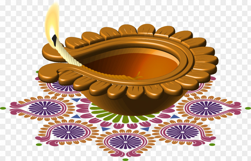Hand-painted Painting Pattern Candle With A Copper Light Diwali Clip Art PNG