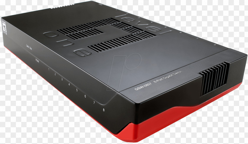 Level One GSW-0807 8 Port Gigabit Switch Netzwerk Network Computer PNG