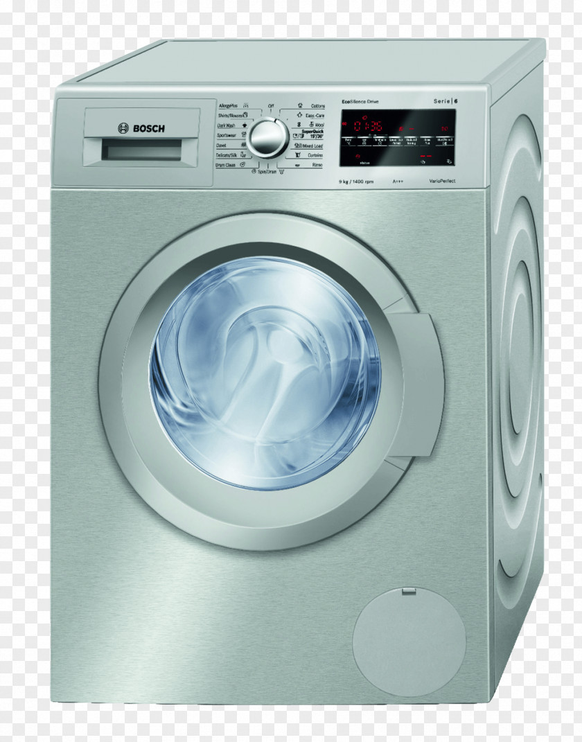 Silver Grey Washing Machine Machines Clothes Dryer Laundry Home Appliance PNG