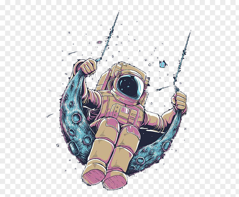 Astronaut Visual Arts T-shirt Drawing PNG