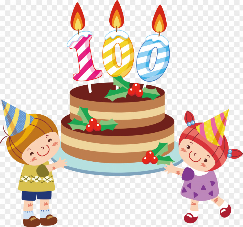 Cake Pastry Kids Cartoon Poster Promotional Material Birthday Happy To You Gift PNG
