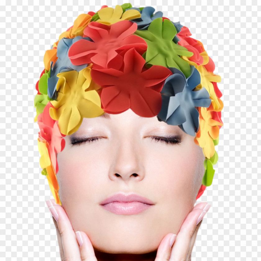 Flower Swim Caps Bonnet Swimming Woman PNG