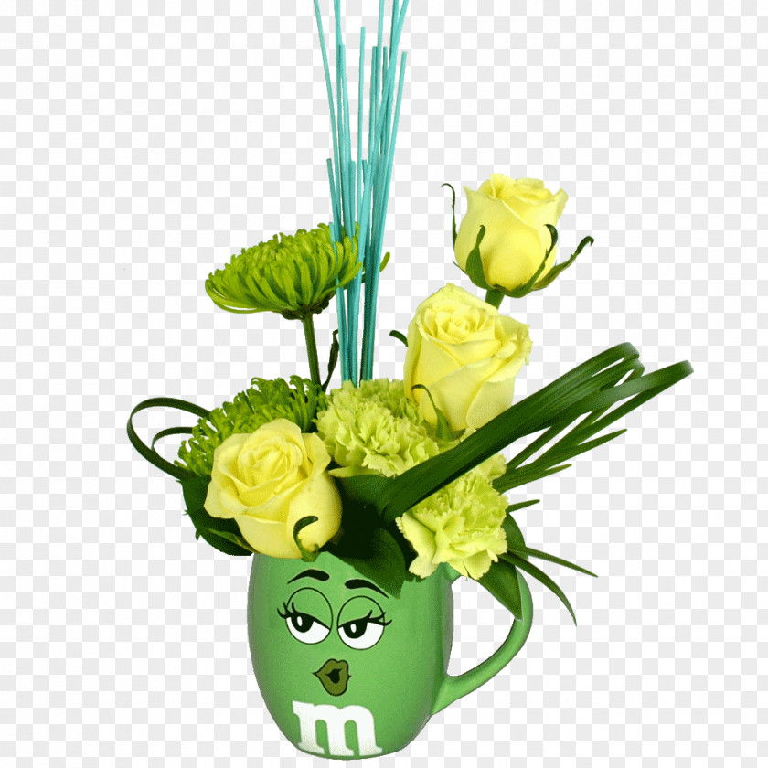 Green Mug Floral Design Floristry Flower Bouquet Cut Flowers PNG