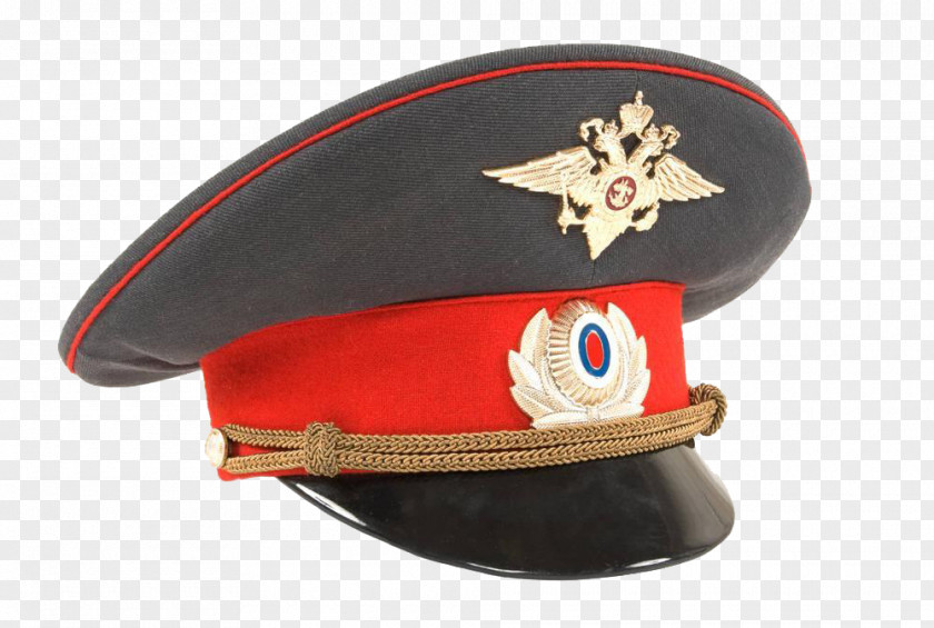 Red Police Hat Russia Peaked Cap Officer Stock Photography PNG