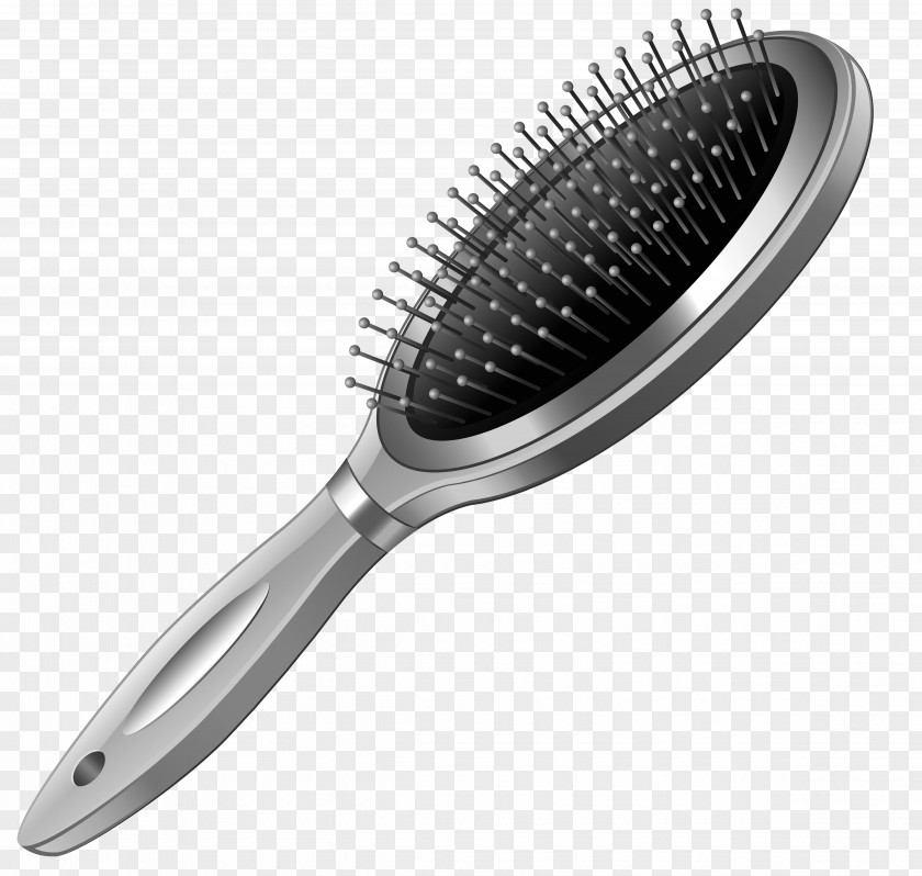 Silver Hairbrush Clipart Picture Comb Hair Coloring Clip Art PNG