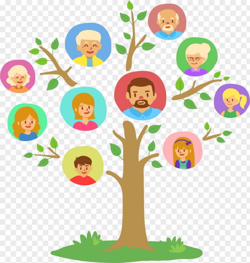 Lush Family Tree Genealogy Clip Art PNG