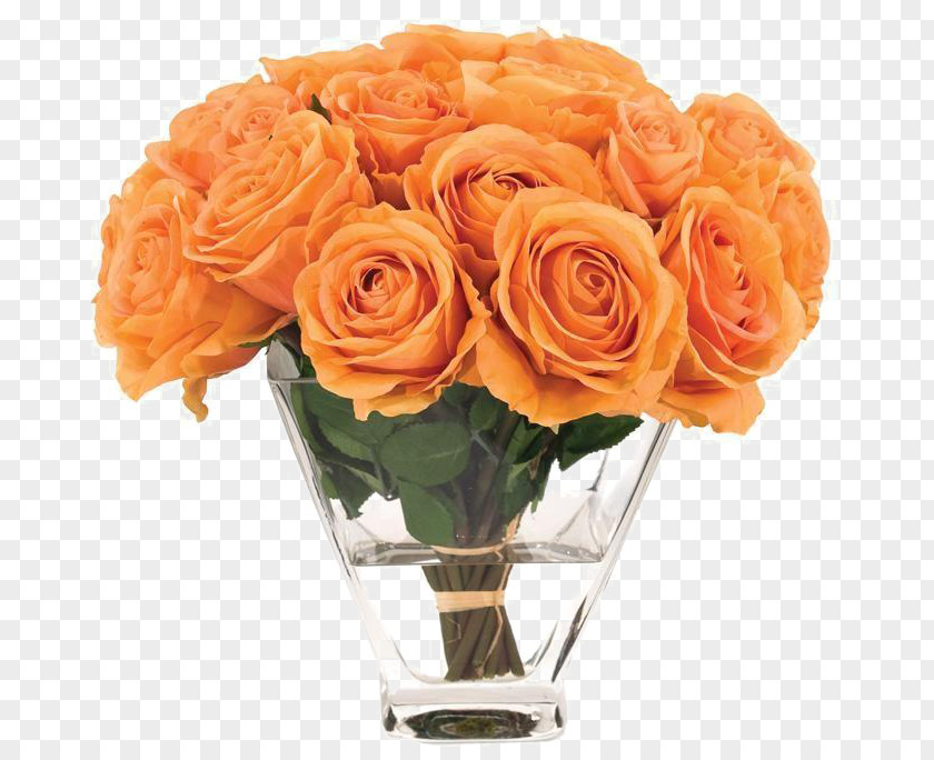 Orange Rose Floral Software Installed Decorative Glass Garden Roses Flower Bouquet Design PNG