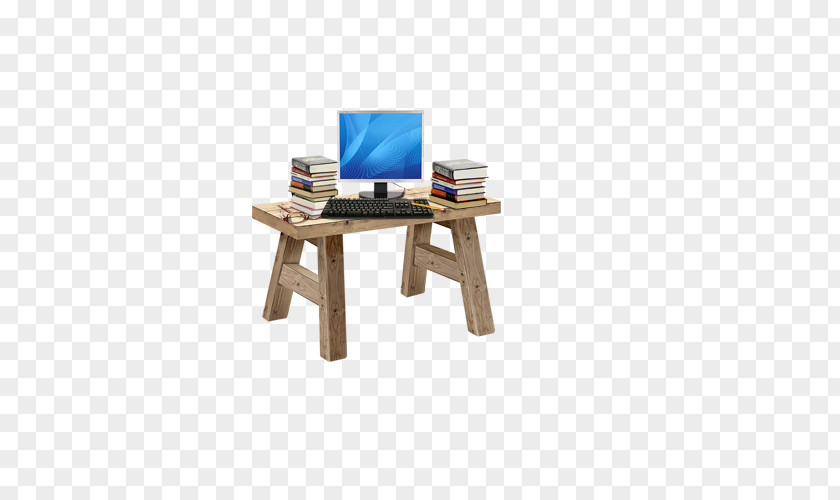 The Book On Desk With Computer Table Download PNG