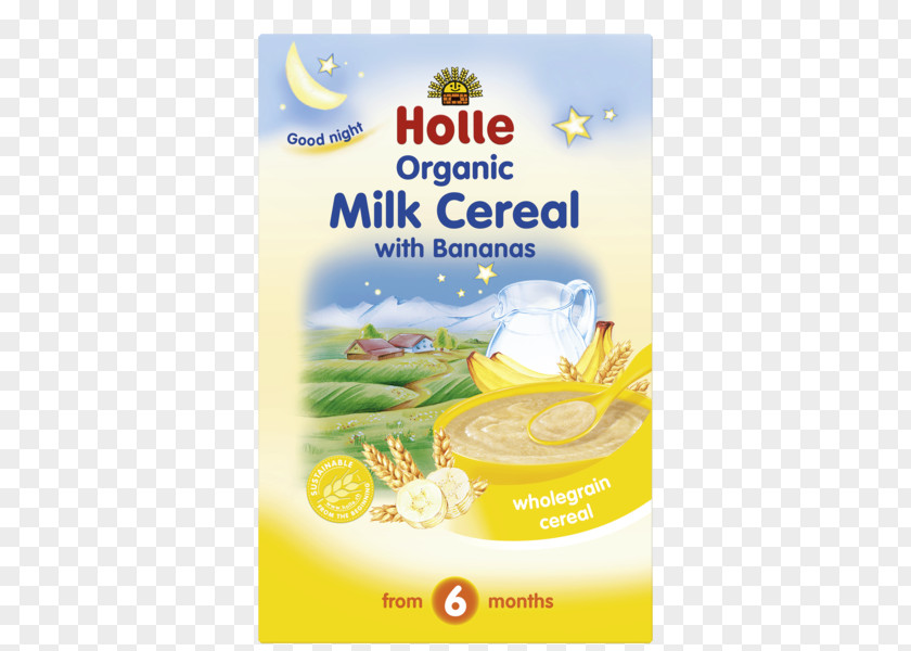 Banana Milk Breakfast Cereal Baby Food Organic PNG