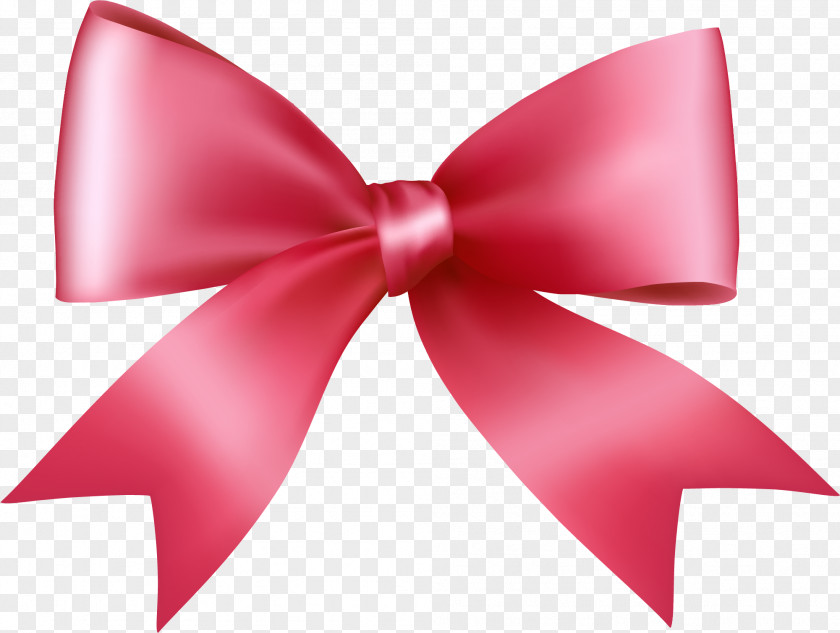 Hand Painted Red Ribbon Bow Pink Clip Art PNG