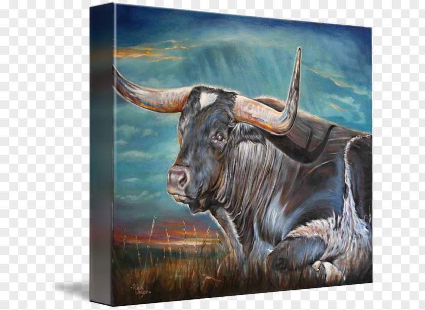 Painting Texas Longhorn American Frontier Picture Frames Art PNG