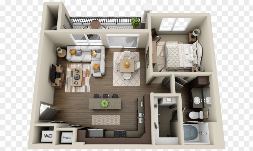 3D Floor Plan Decatur Sea Glass Apartments The Preserve At Henderson Beach House PNG