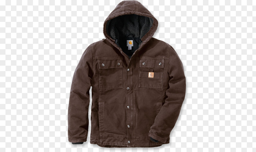Black Jacket With Hood Brown Carhartt Sandstone Barlett Coat Mens Bartlett Workwear PNG