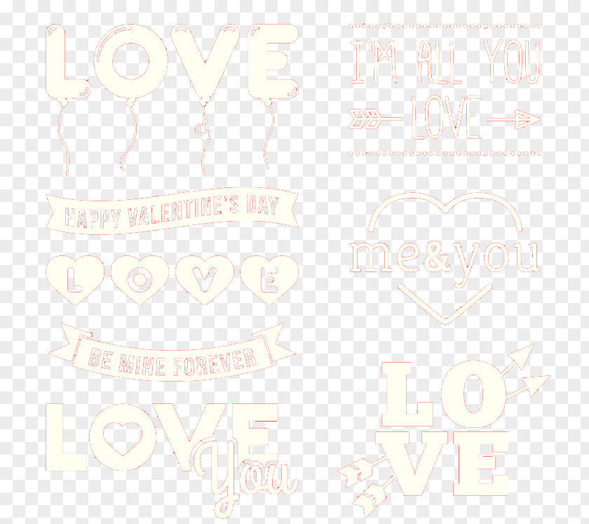 8 White Day WordArt Vector Material Angle Point Circle Pattern PNG