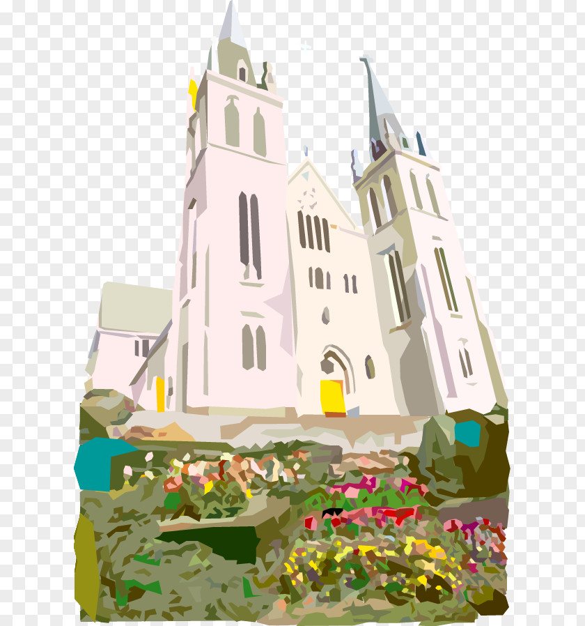 European-style Hand-painted Church Steeple Europe PNG