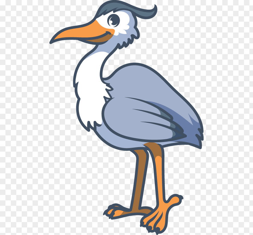 Vector Cartoon Crane Common Ostrich Bird Clip Art PNG