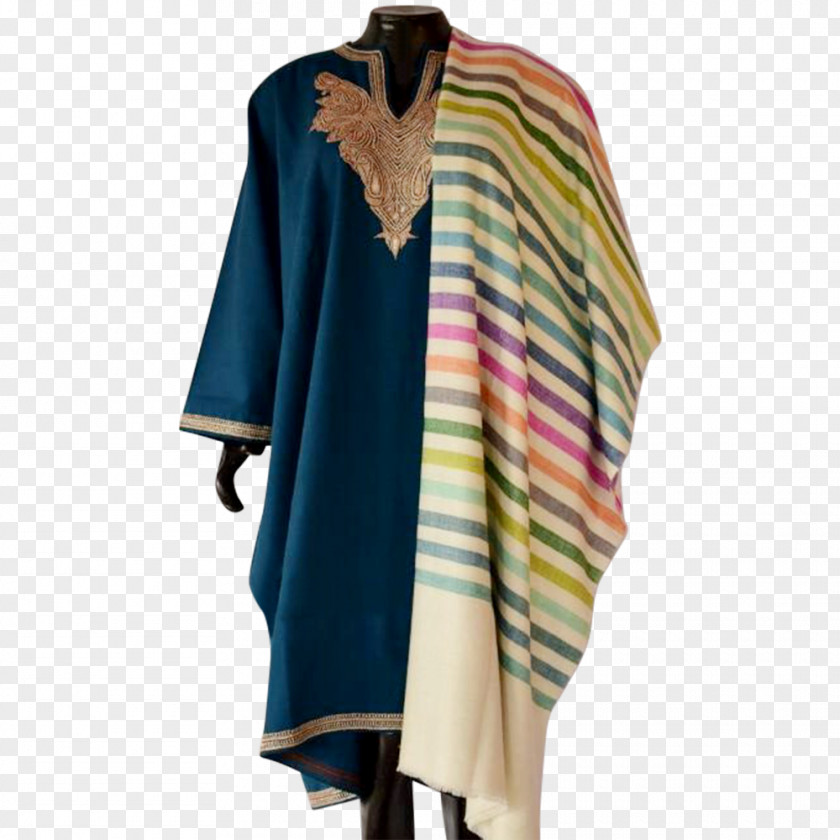 Virgin Mary Outerwear Poncho Sleeve Dress Turquoise PNG