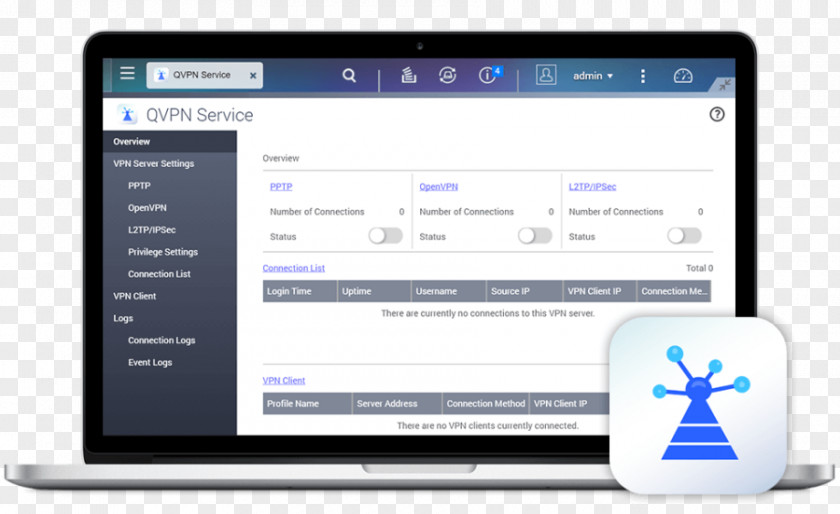 Vpn QNAP TS-431X-2G Network Storage Systems IBM DB2 Virtual Private Point-to-Point Tunneling Protocol PNG