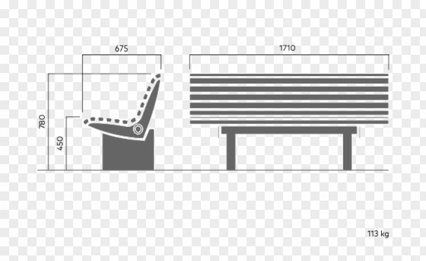 Stone Bench Garden Furniture Armrest Design PNG