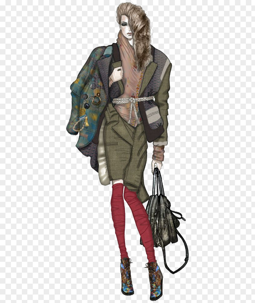 Creative Fashion Girls Illustration Drawing Design PNG