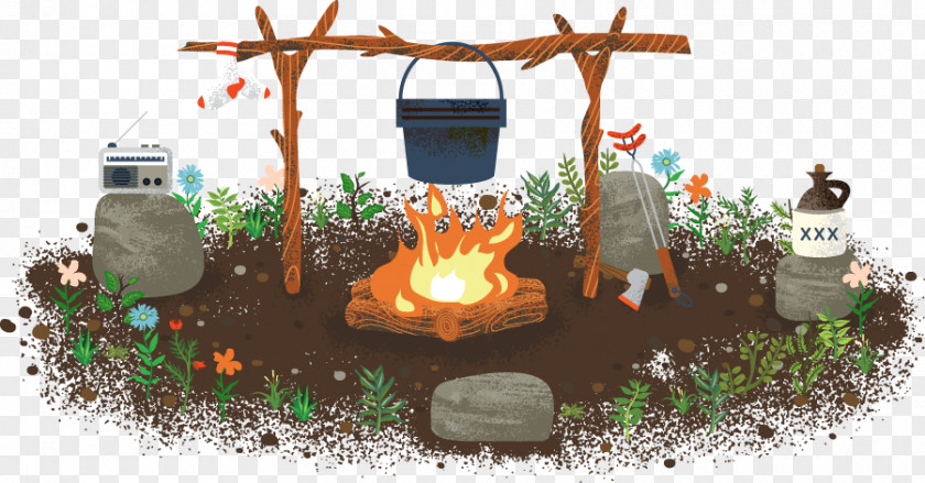 Field Bonfire Illustration PNG