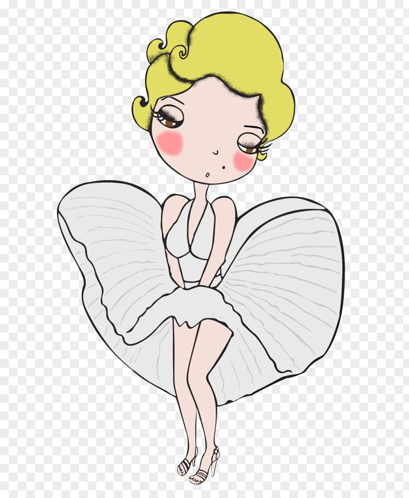 Hand-painted Cartoon Version Of Monroe Illustration PNG