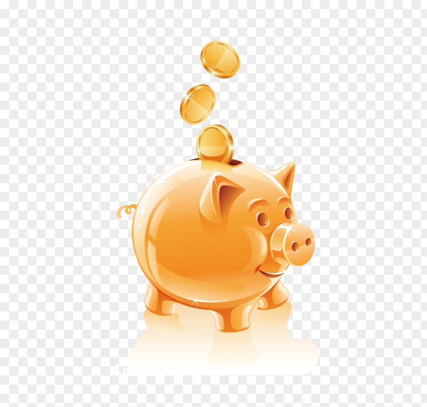Golden Piggy Banks Money Bank Saving PNG