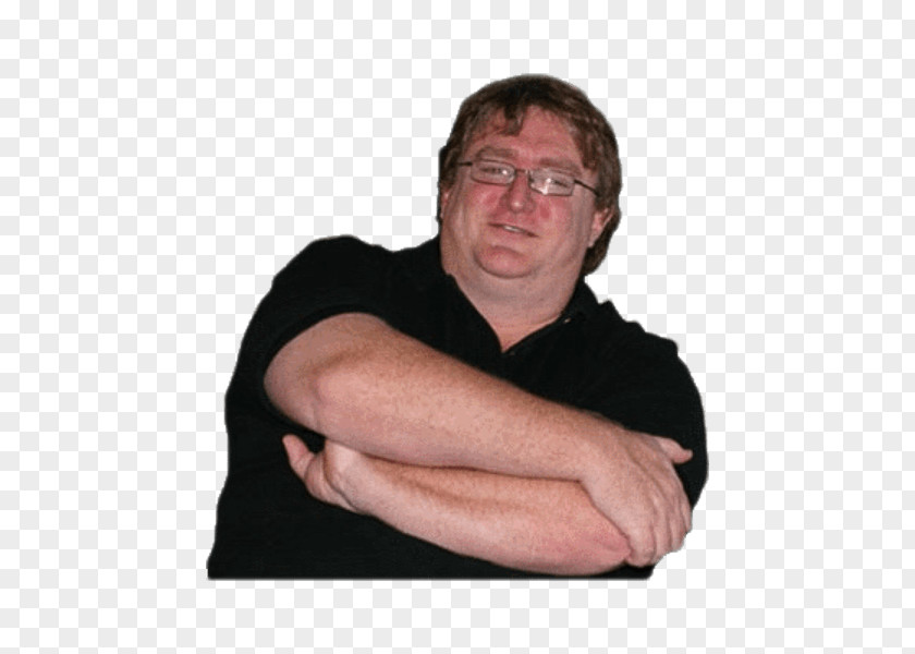 Because He Lives Gabe Newell Arms Steam Video Game PNG