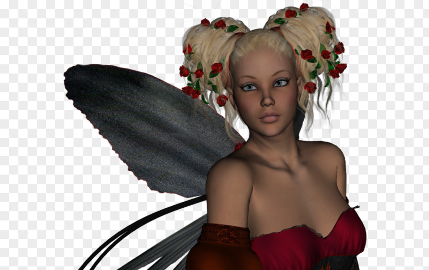 Butterfly Black Hair Brown Character PNG