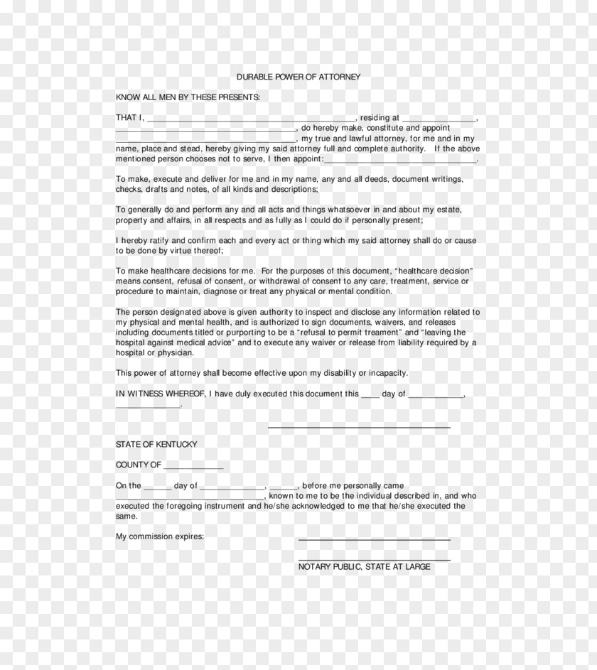 Document Power Of Attorney Form Deed Nevada PNG