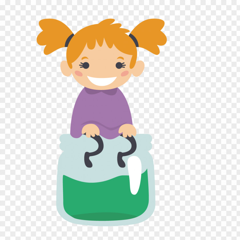 Vector Genie In The Bottle Child Clip Art PNG