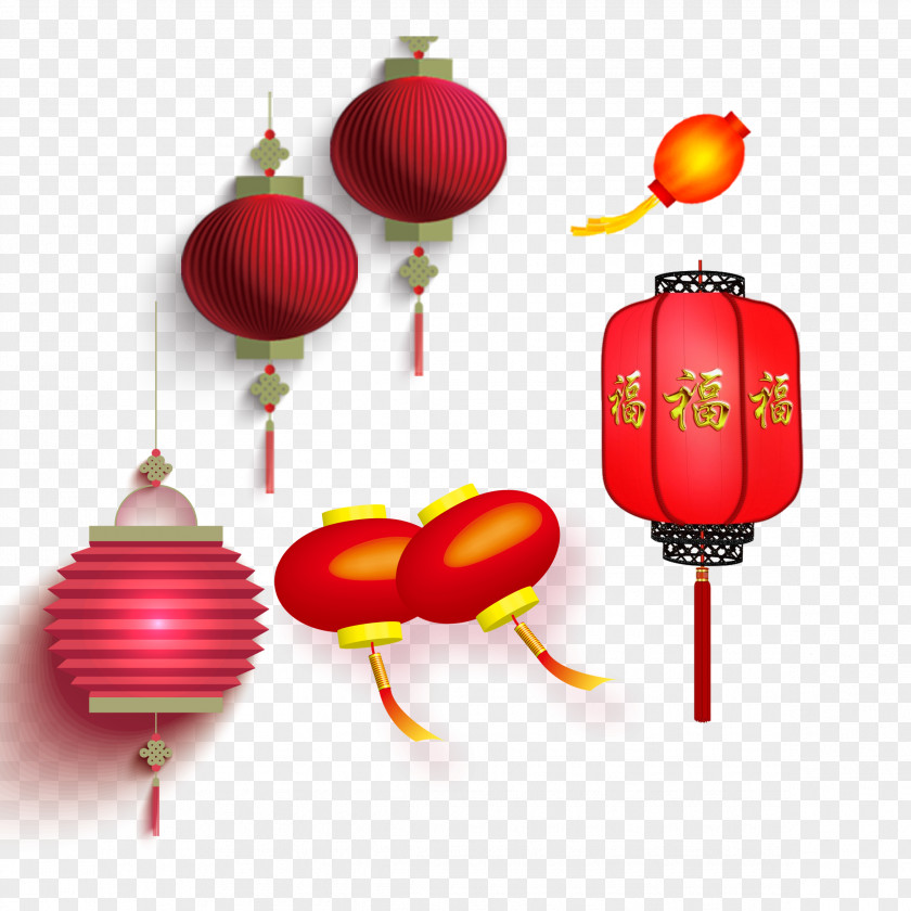 Chinese New Year Festive Red Lanterns Lantern Lunar PNG