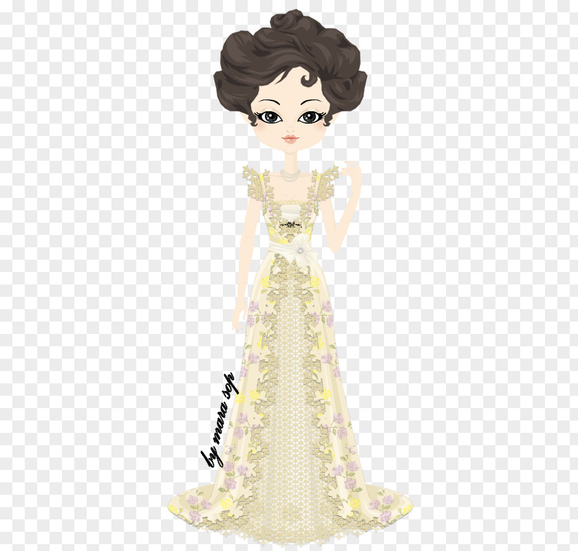 Belle Epoque Gown Cartoon PNG