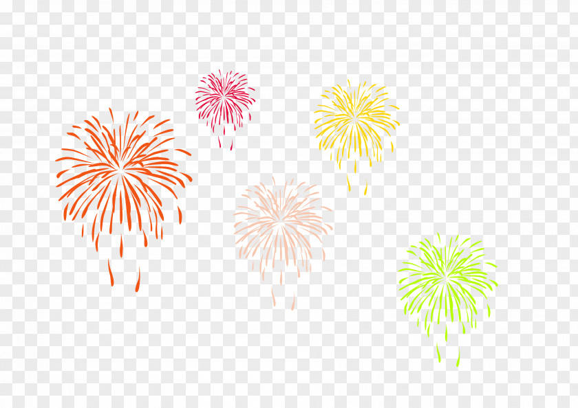 Colorful Fresh Fireworks Floating Material Petal Yellow Pattern PNG