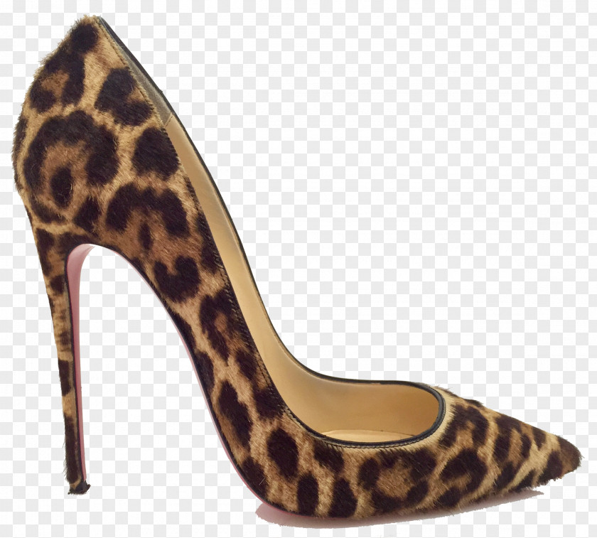 Louboutin Leopard Cheetah High-heeled Footwear Shoe Calf PNG