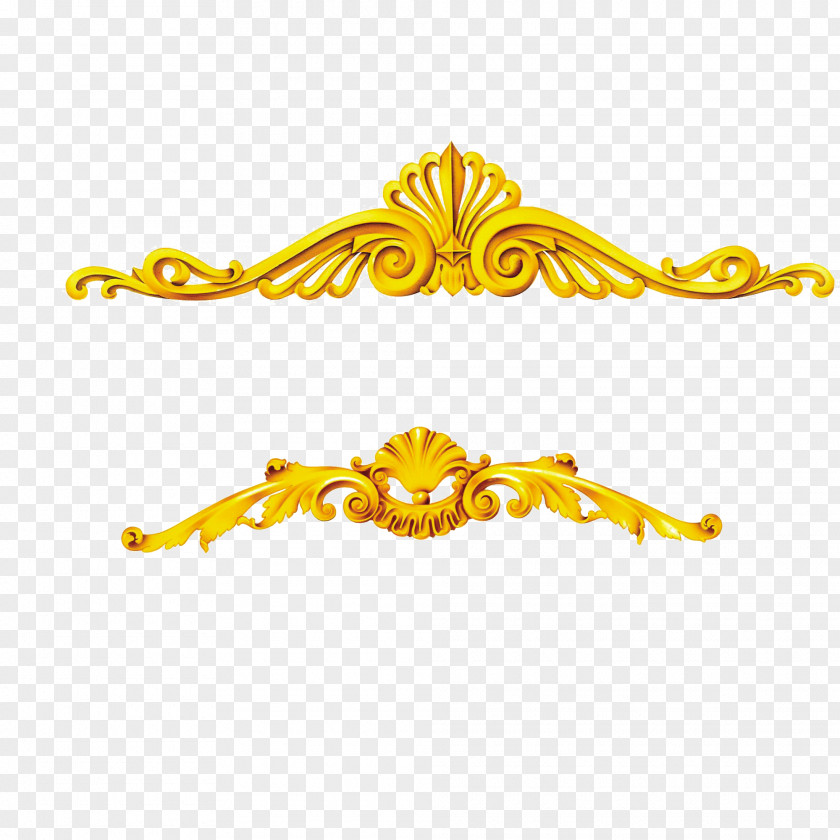 Metal Gold Frame Pattern Motif PNG