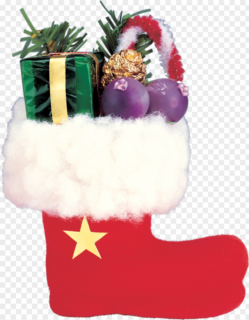 Santa Claus Christmas Day Gift Stockings Image PNG