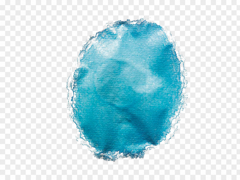 Blue Watercolor Water Stains Painting PNG