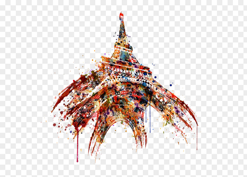 Eiffel Tower Watercolor Painting Art Canvas PNG