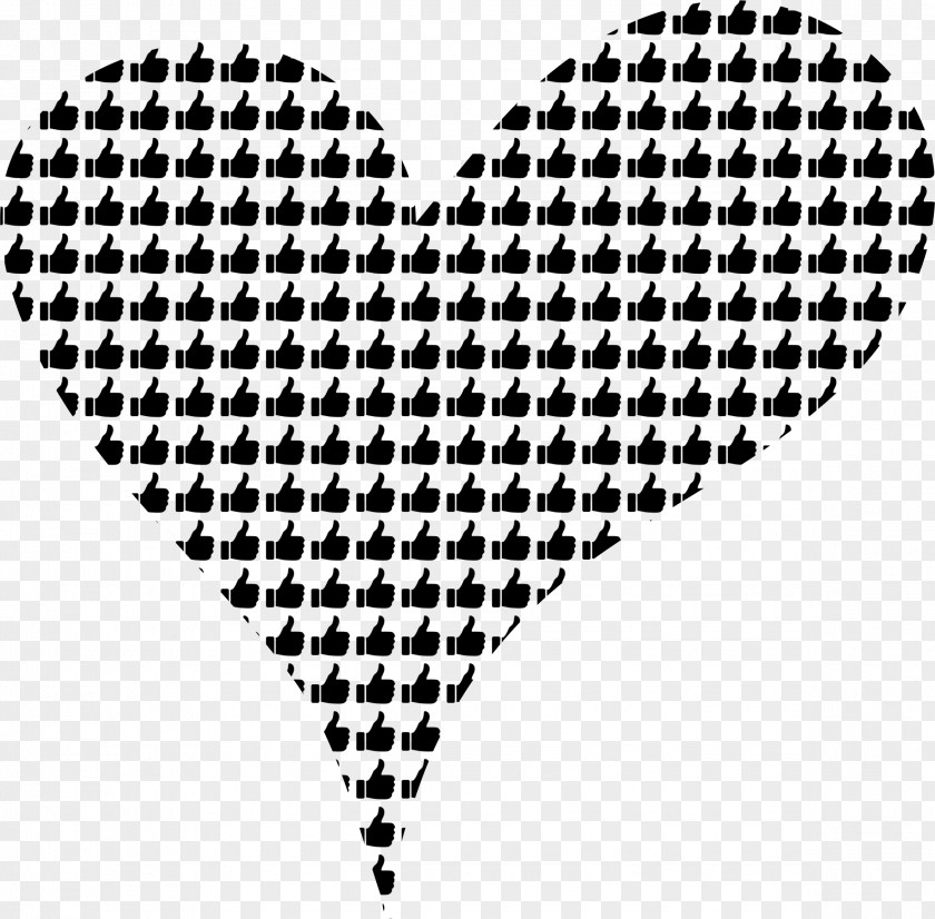 Halftone Purple Heart Public Domain Thumb Signal Clip Art PNG