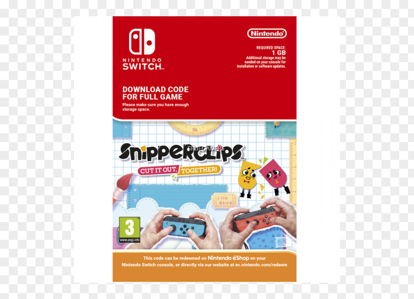 Large Redemption Value Snipperclips Nintendo Switch Download Super Entertainment System PNG