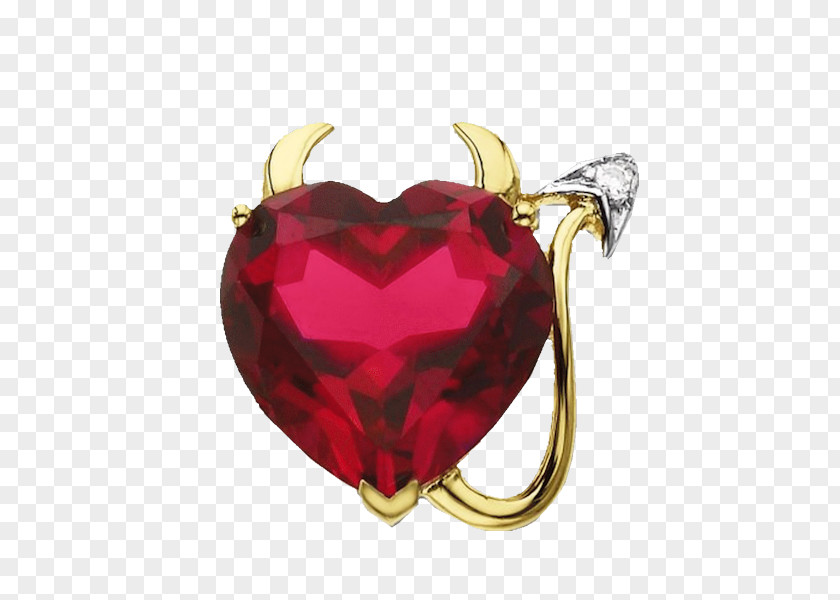 Ruby Diamond Charms & Pendants Necklace Gold PNG