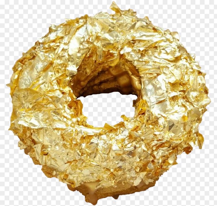 Champagne Donuts Gold Leaf Frosting & Icing PNG