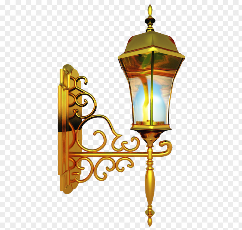 Golden Streetlights Street Light Lantern PNG