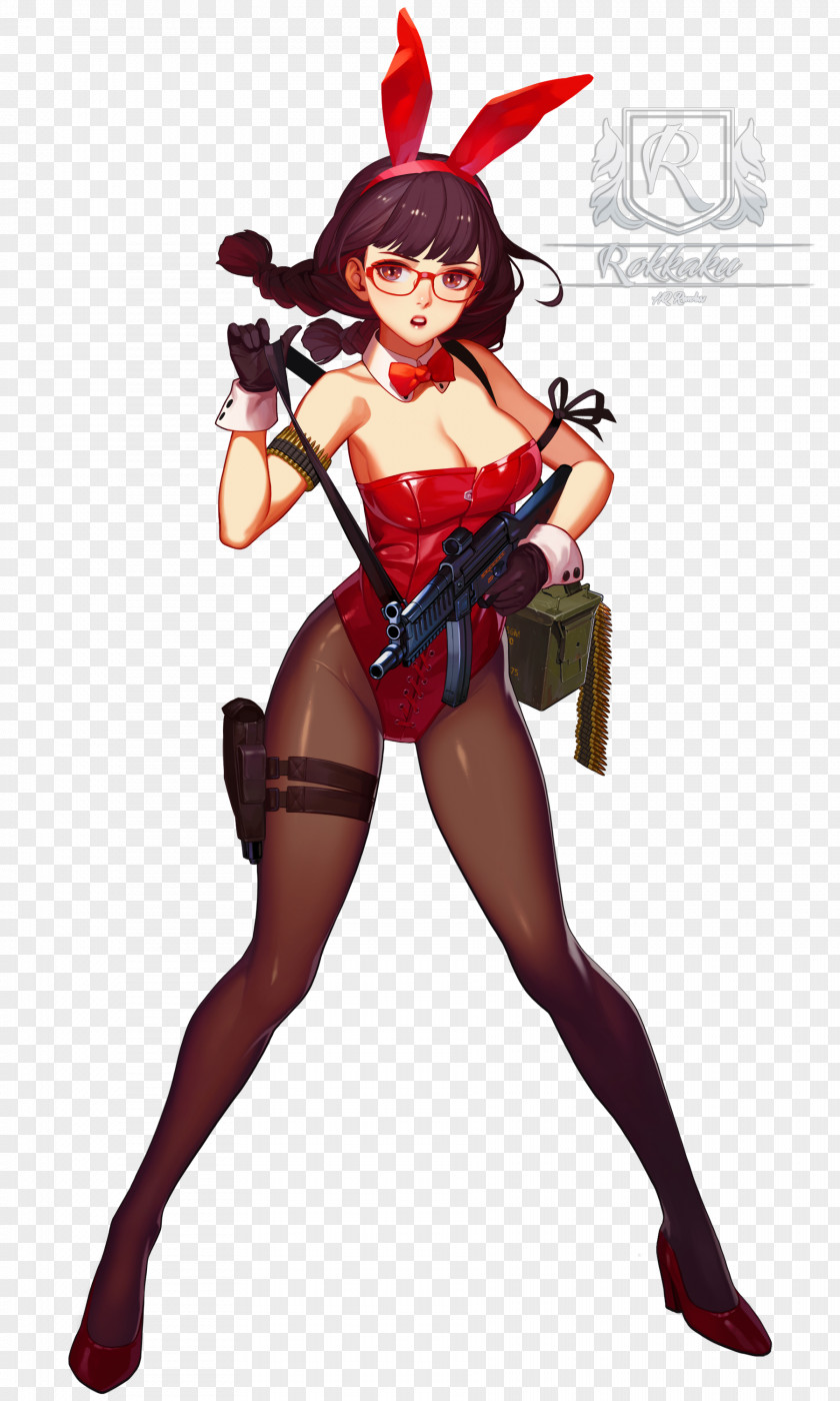 Bunny Ears Black Survival Character Design Female PNG