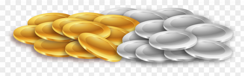 Gold And Silver Coins Heap Vector Material Coin Euclidean PNG