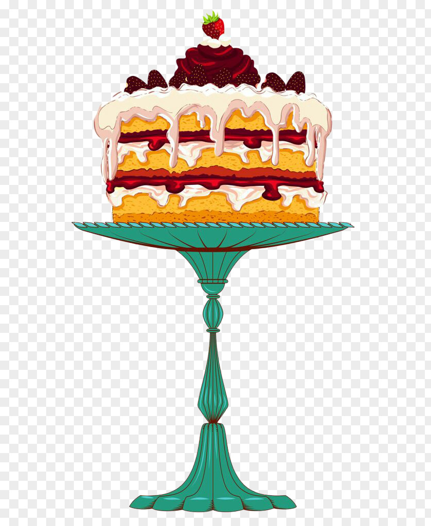 Three Strawberry Cream Cake Ice Cupcake Clip Art PNG