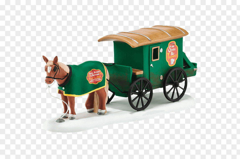 Hand-painted London Beer Christmas Village Lehi Wagon PNG